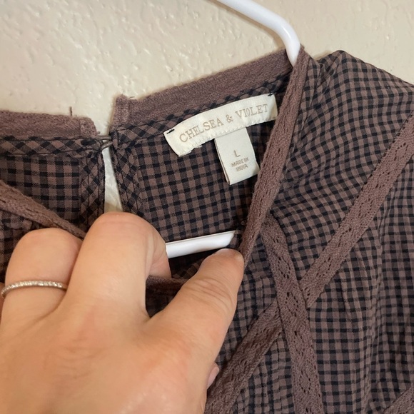 Brown Checkered Women's Top - Picture 5 of 8